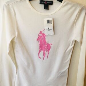 NWT Polo Ralph Lauren Pink Pony Long Sleeve